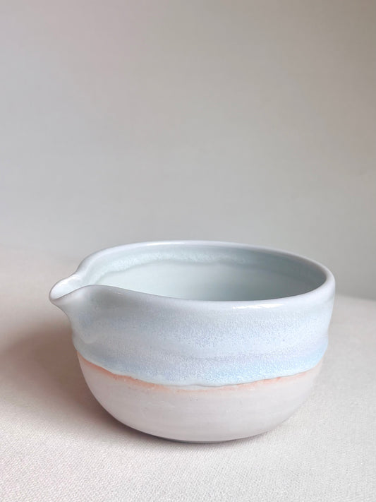 Light Lavender Matcha Bowl with Aquamarine Drip - available on 5/16