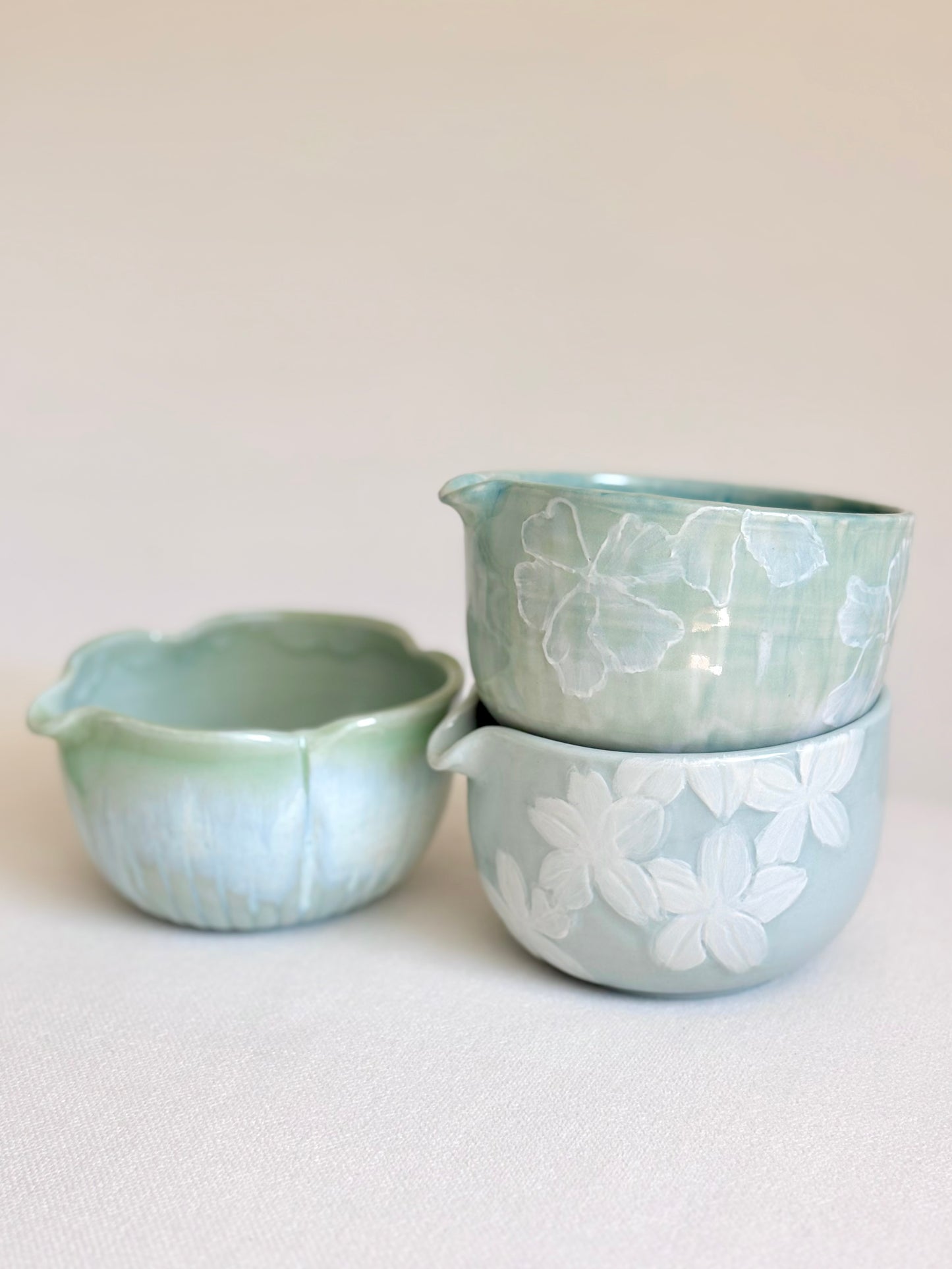 Green Watercolor Hellebore Matcha Bowl - available on 6/20