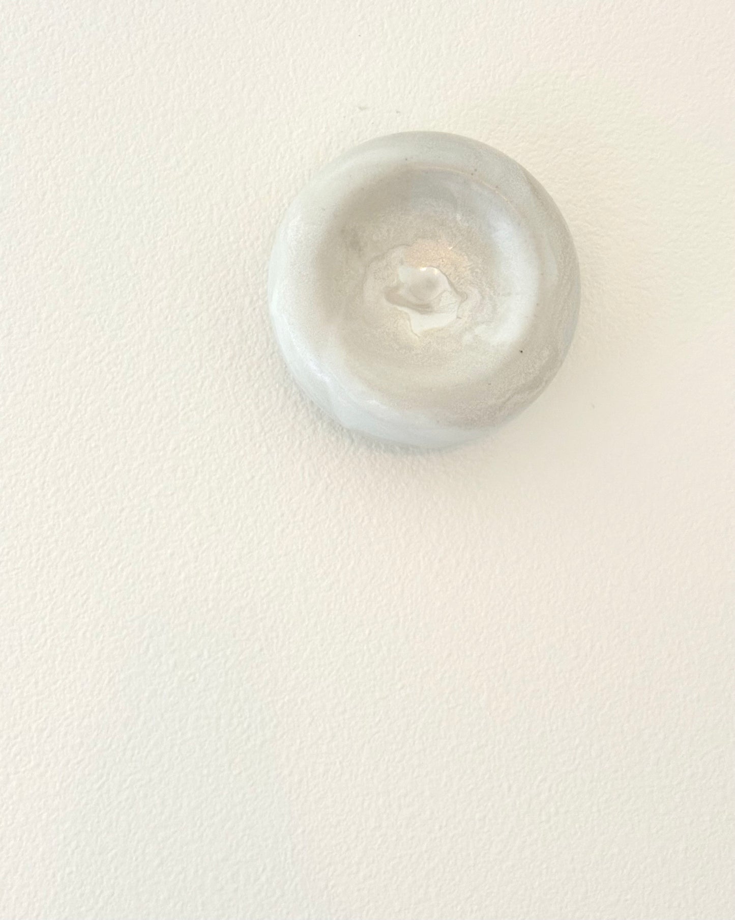 Sculptural Concave Bowl in Ecru Marble