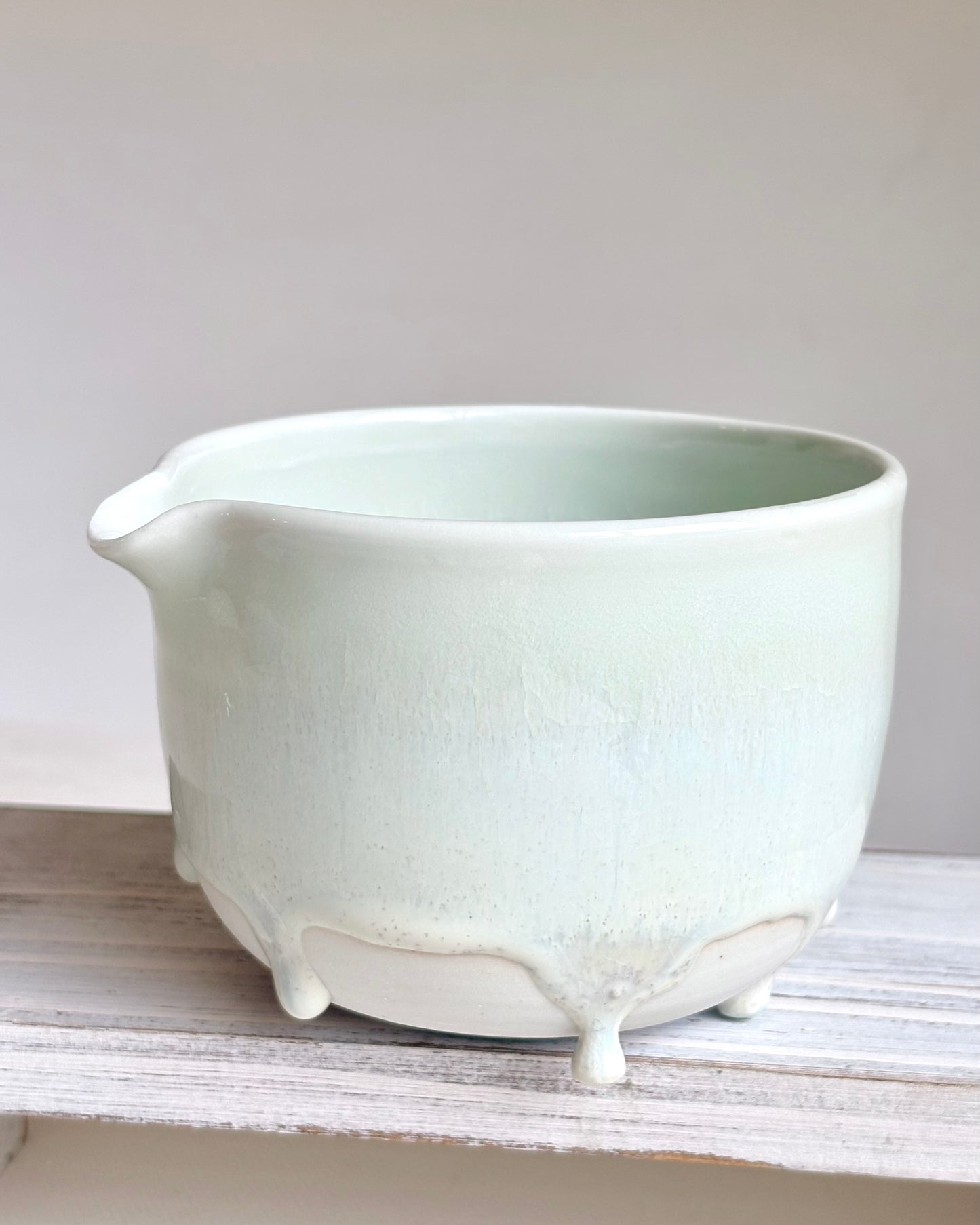 Mint Matcha Bowl with Opalescent Drip
