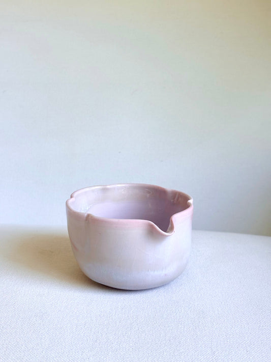 Cherry Blossom 6 Petal Matcha Bowl with Opalescent Glaze - available on 3/22 Copy