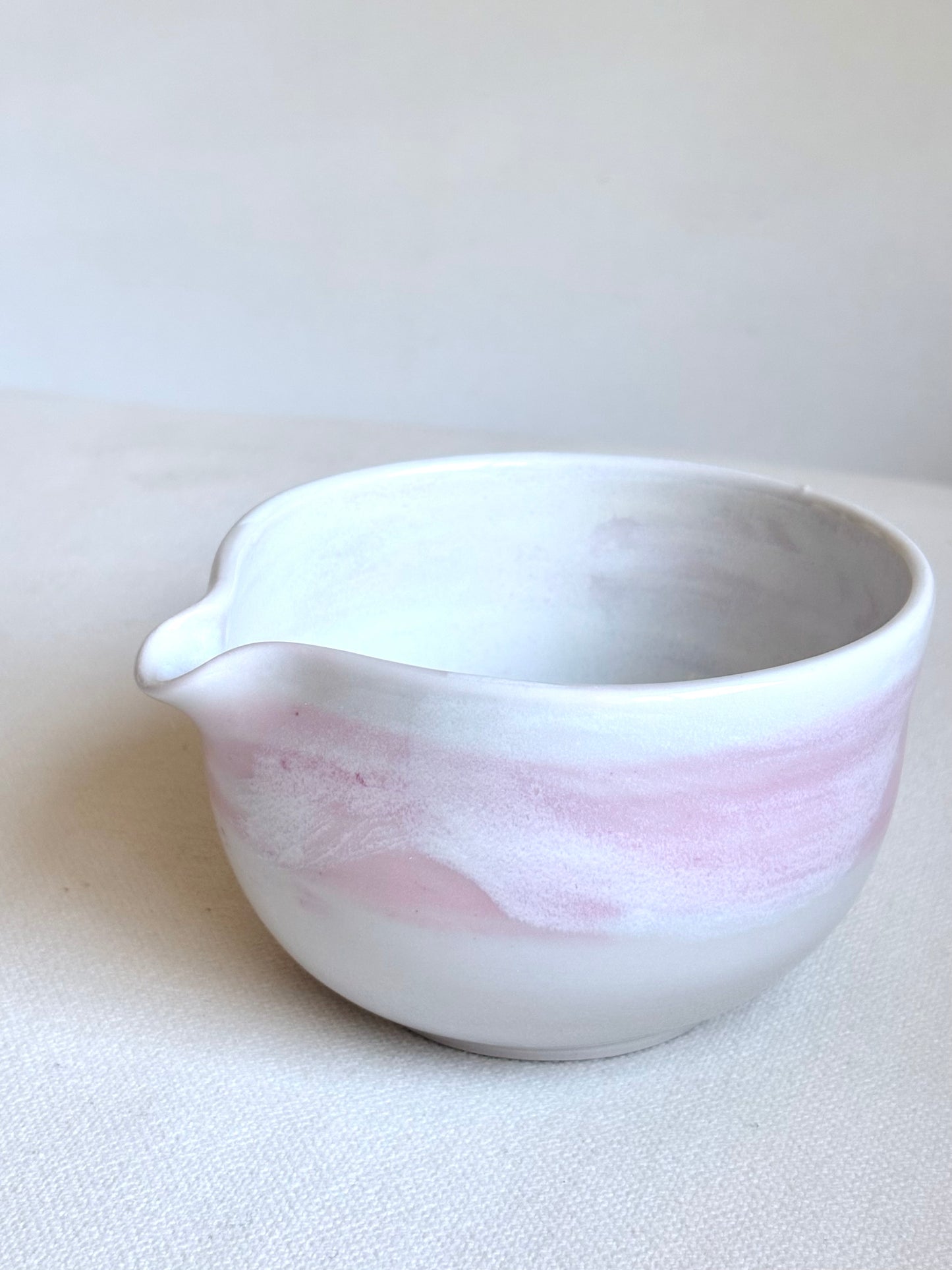Cherry Blossom Matcha Bowl - Pink and White Marble 3, Large