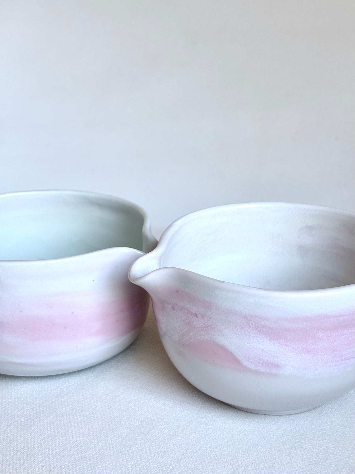 Cherry Blossom Matcha Bowl - Pink and White Marble 3, Large