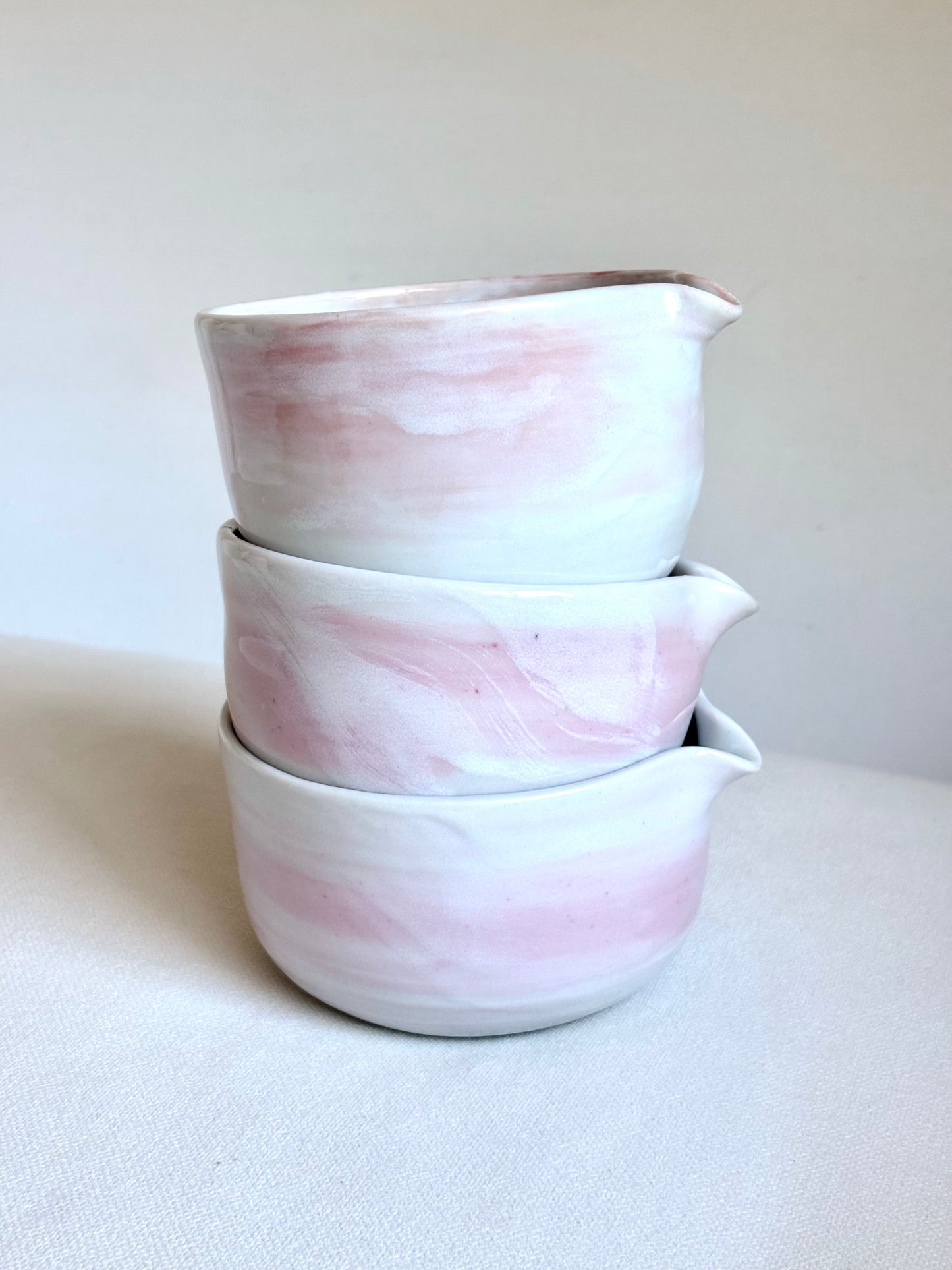 Cherry Blossom Matcha Bowl - Pink and White Marble 1, Large