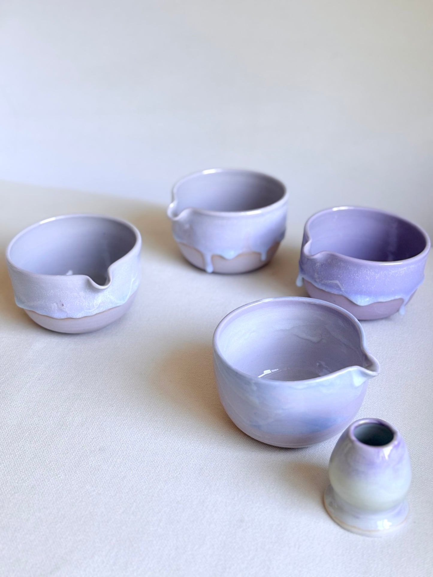 Lavender and Blue Marble Matcha Bowl - Available on 3/22