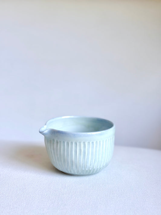 Blue and Mint Gradient Fluted Matcha Bowl - available on 3/22