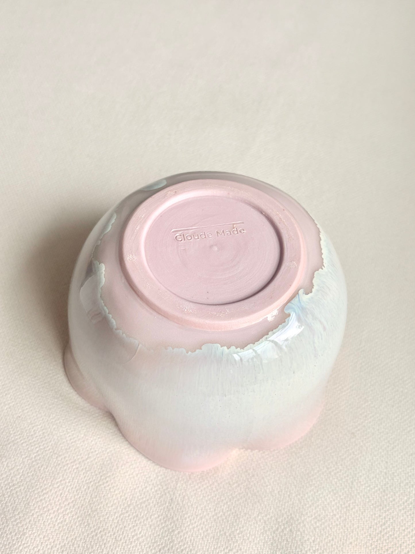 Cherry Blossom 6 Petal Matcha Bowl with Opalescent Glaze 1 - available on 5/16