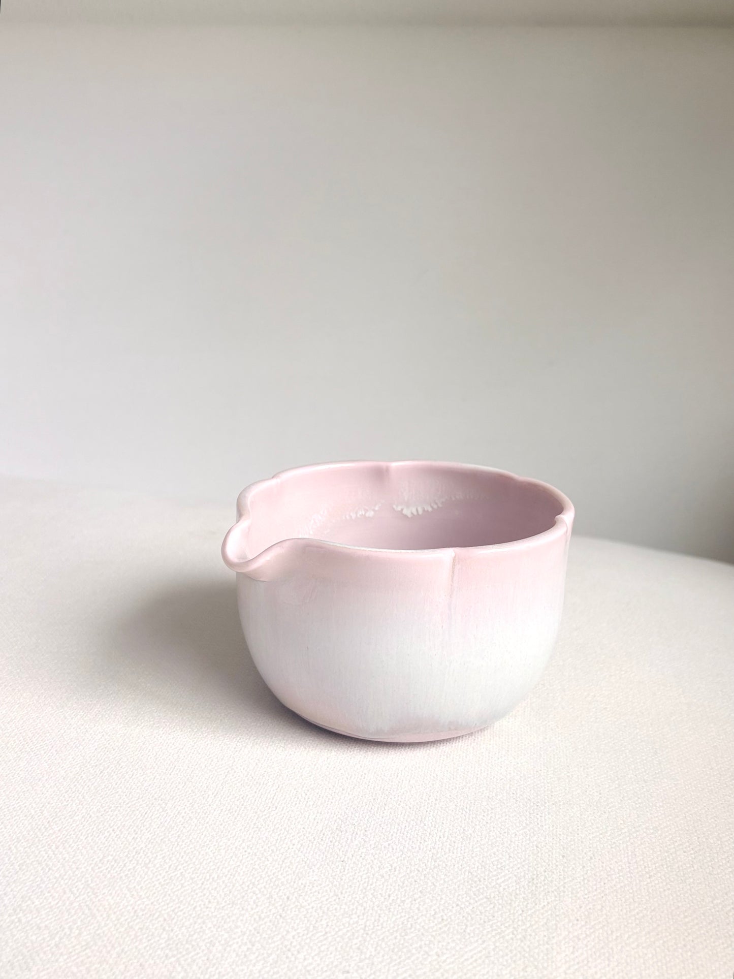 Cherry Blossom 6 Petal Matcha Bowl with Opalescent Glaze 2 - available on 5/16