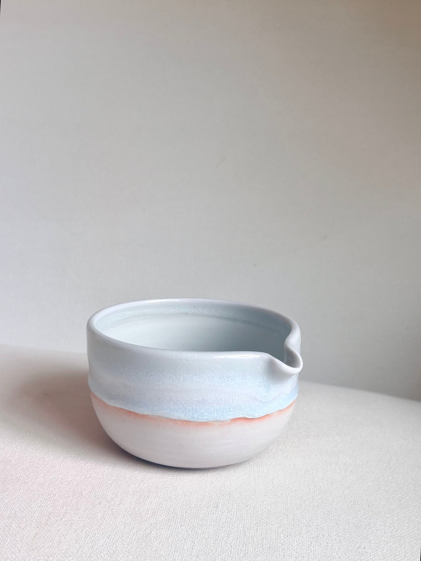 Light Lavender Matcha Bowl with Aquamarine Drip