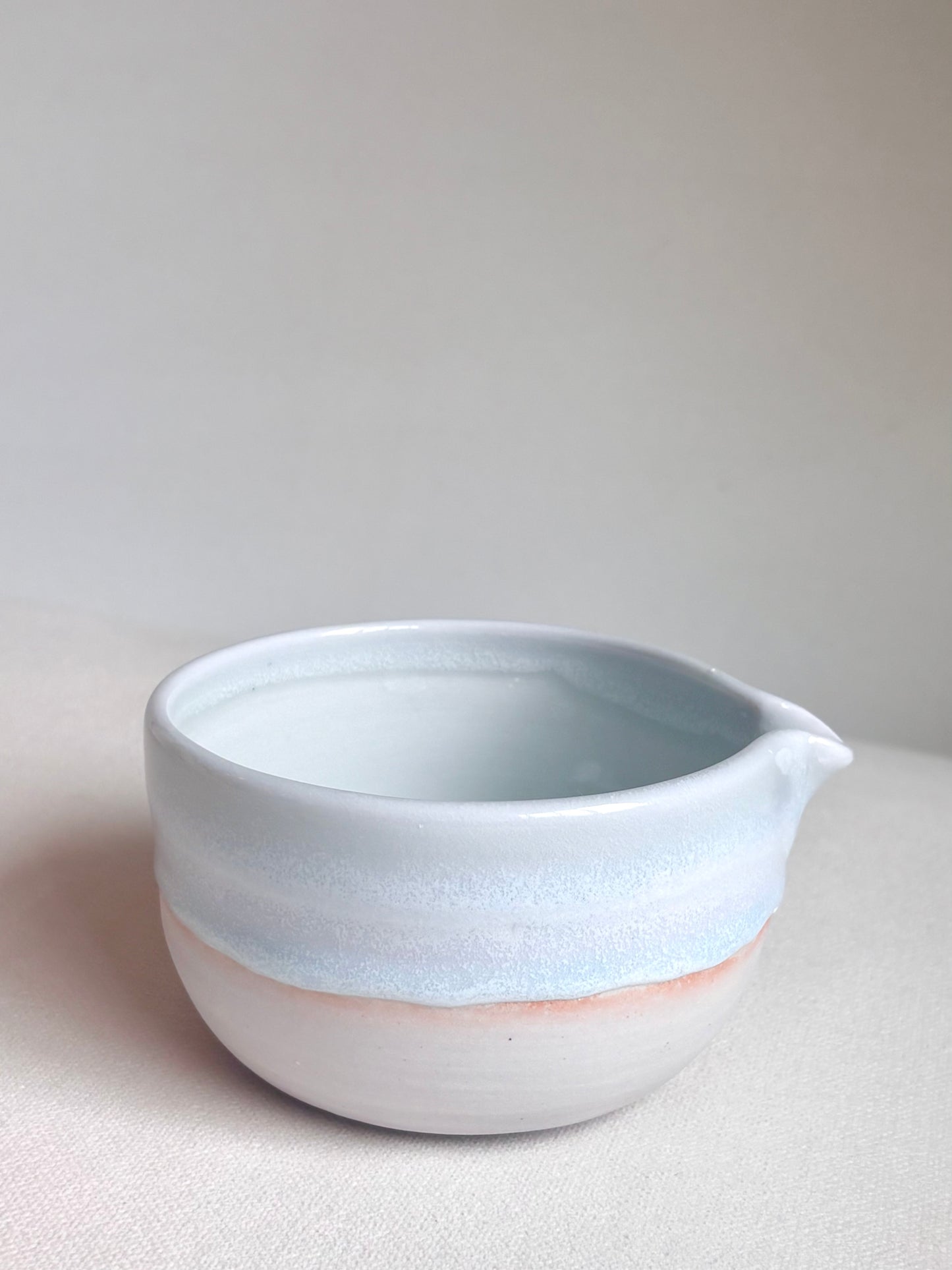 Light Lavender Matcha Bowl with Aquamarine Drip