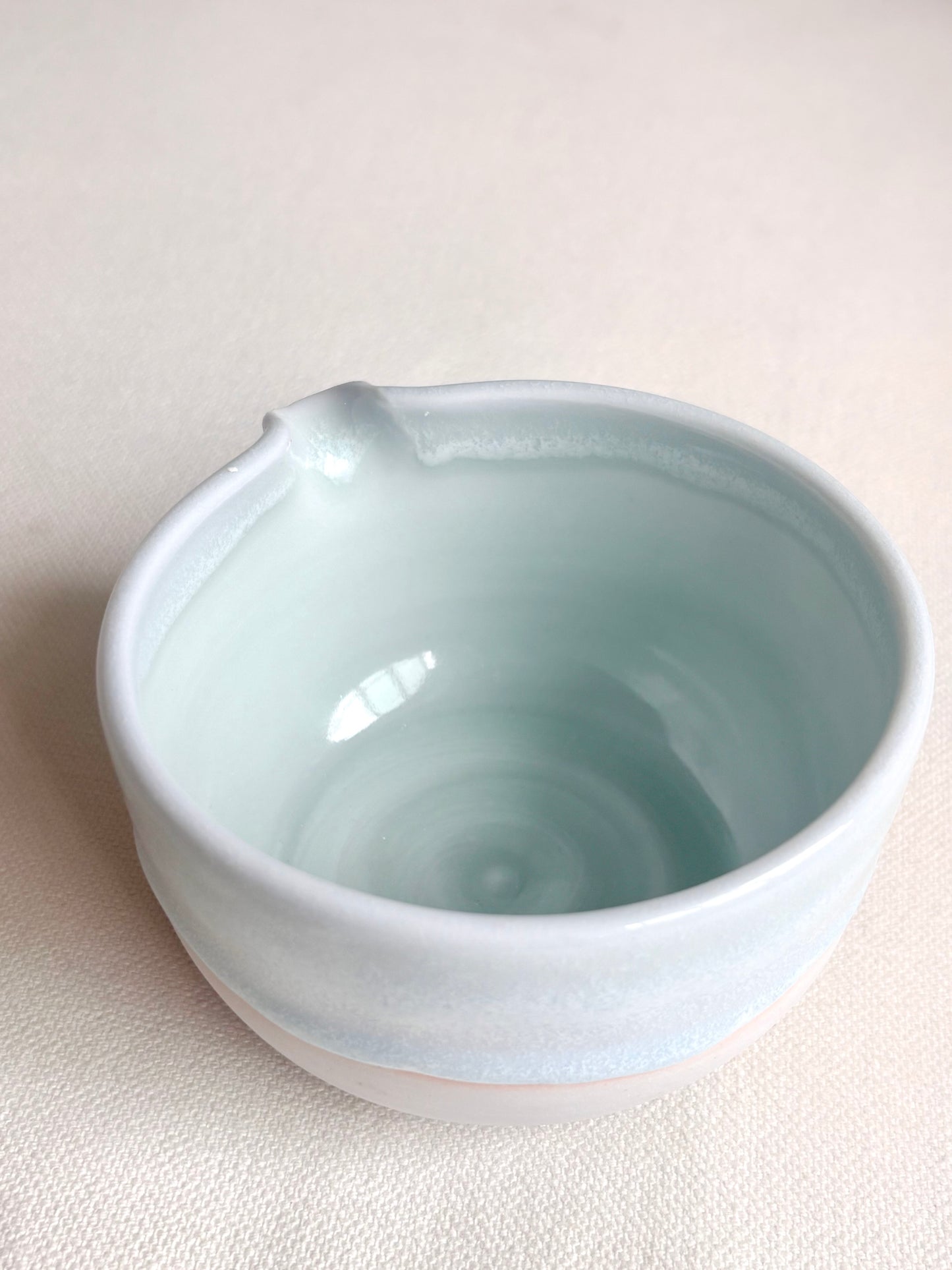 Light Lavender Matcha Bowl with Aquamarine Drip