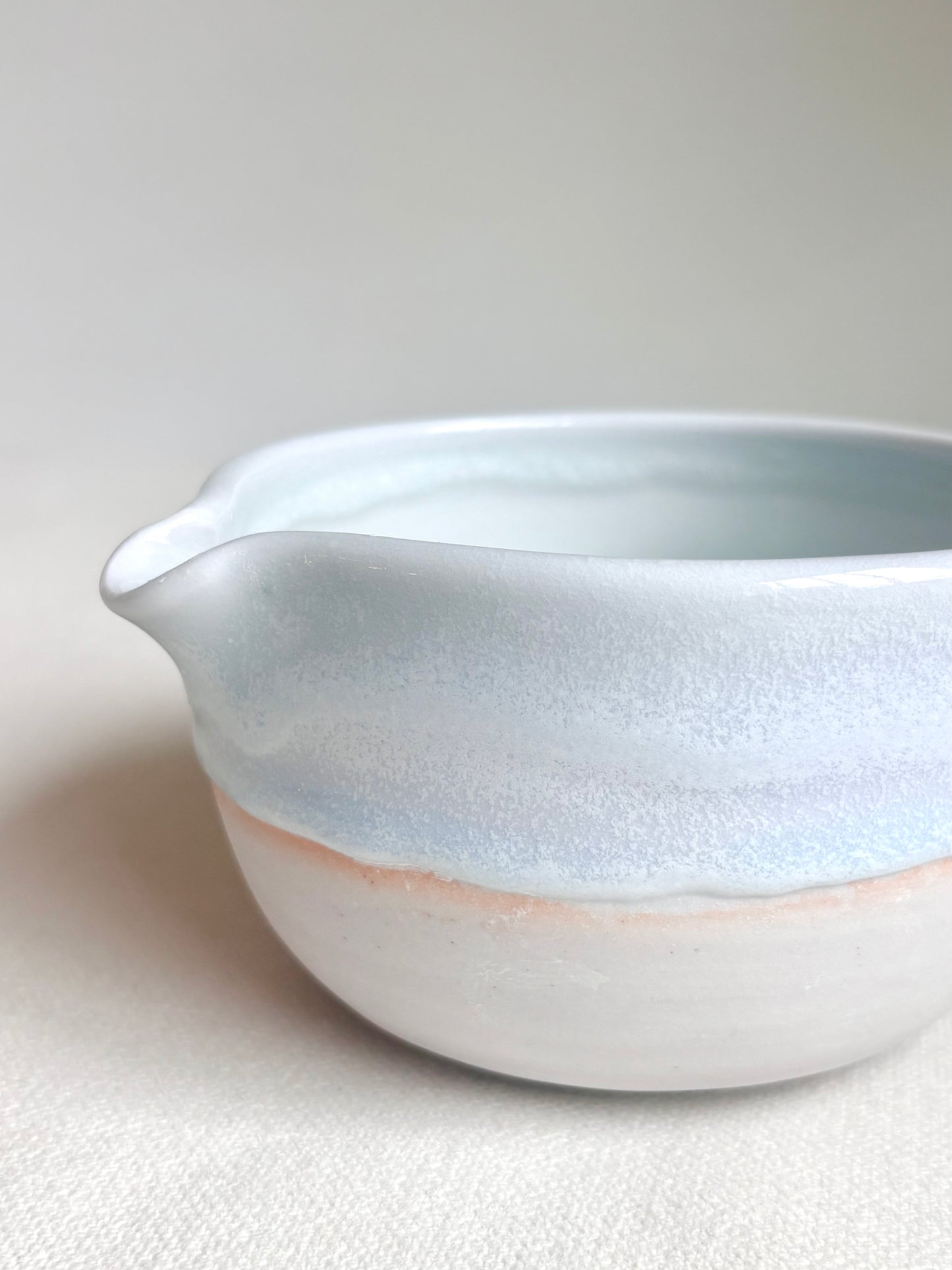 Light Lavender Matcha Bowl with Aquamarine Drip
