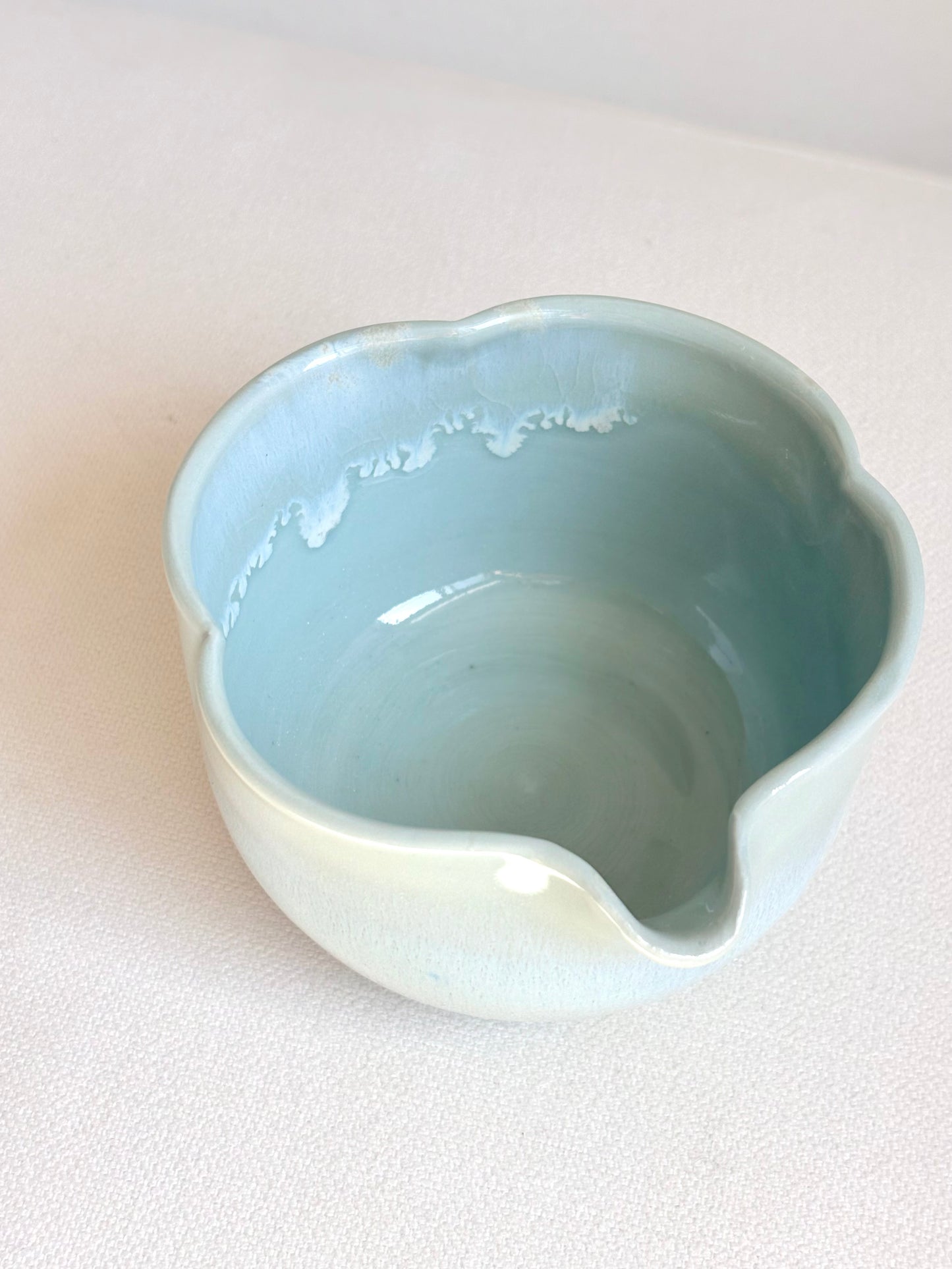 Sage Green Clover Porcelain Matcha Bowl 2- available on 6/20