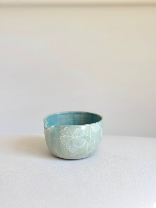 Green Watercolor Hellebore Matcha Bowl - available on 6/20