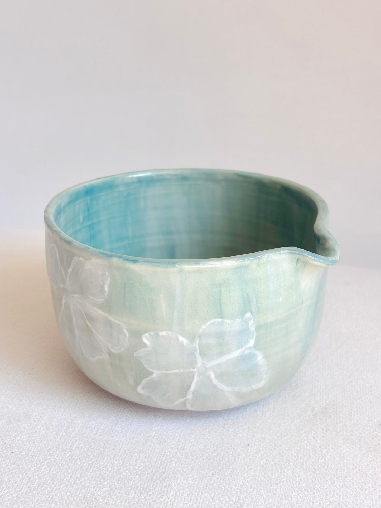 Green Watercolor Hellebore Matcha Bowl - available on 6/20