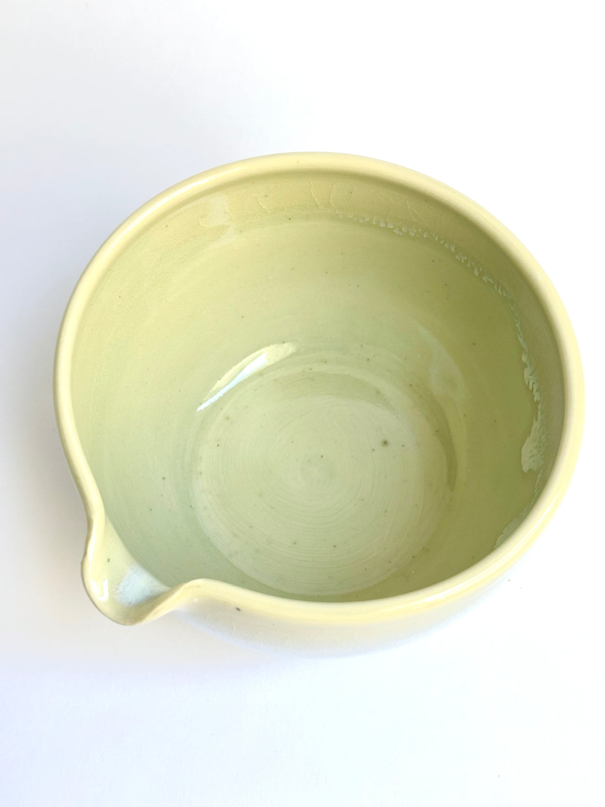 Yellow Matcha Bowl with Opalescent Glaze 1 - available on 10/4
