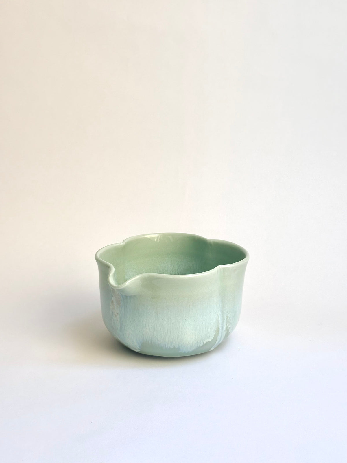 Sage Green Clover Porcelain Matcha Bowl - available on 10/4