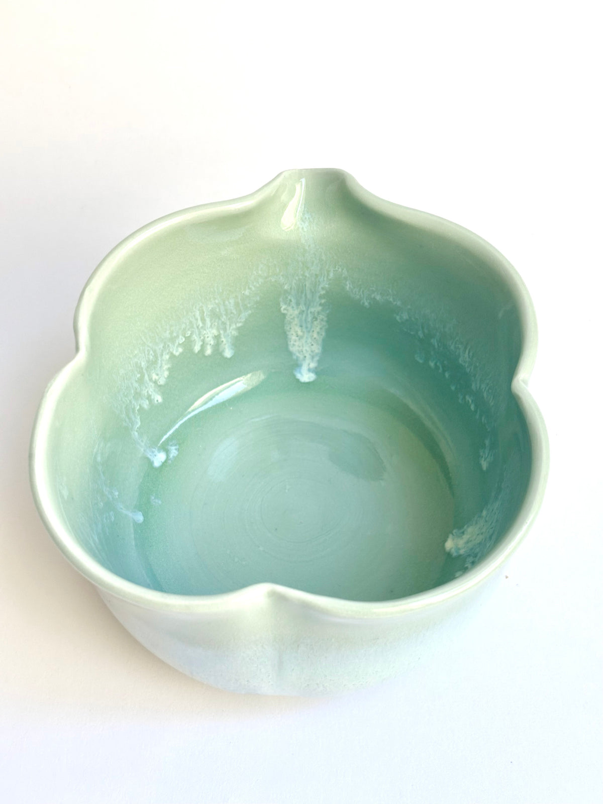 Sage Green Clover Porcelain Matcha Bowl - available on 10/4