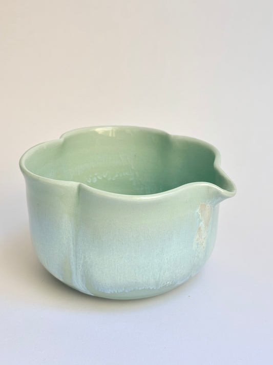 Sage Green Clover Porcelain Matcha Bowl - available on 10/4