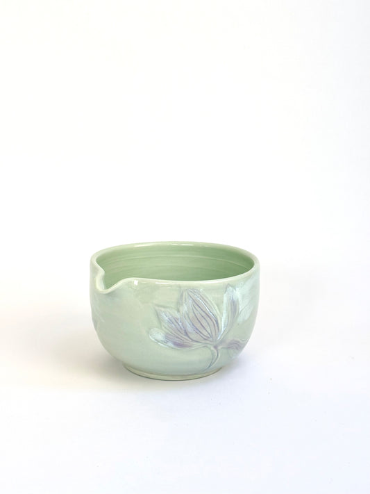 Waterlily Hand Carved Matcha Bowl - available on 10/4
