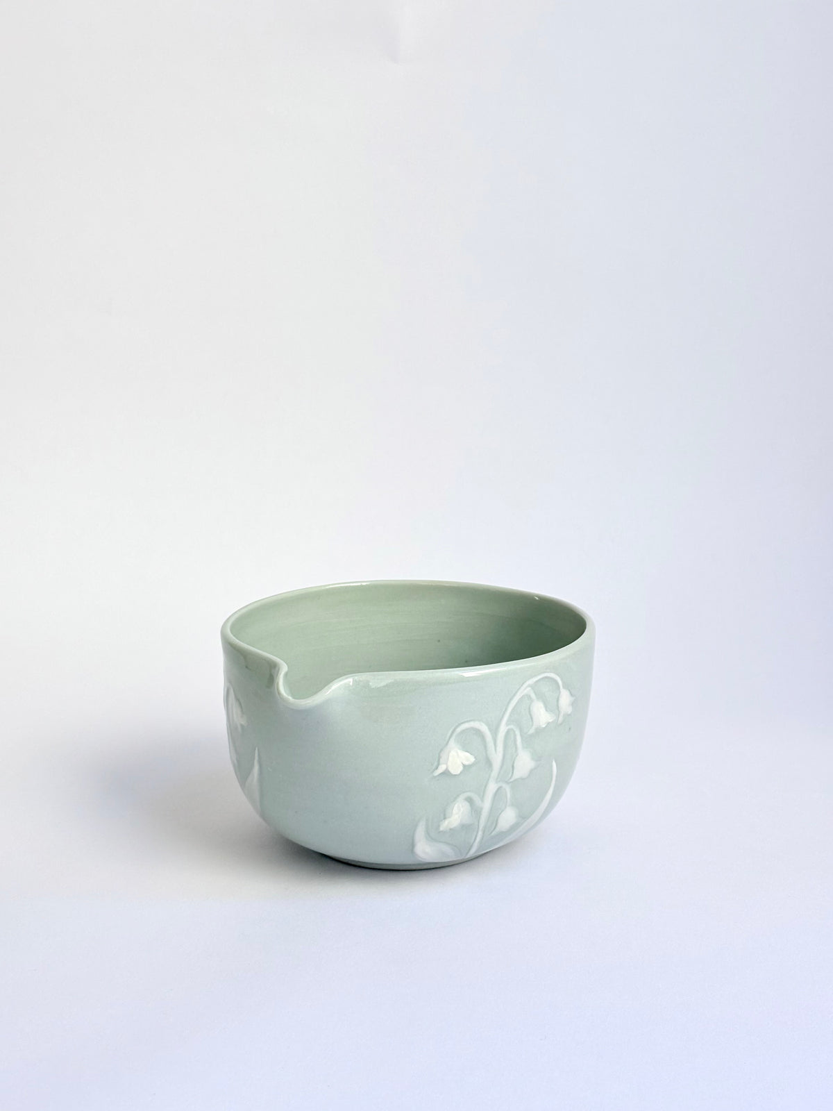 Lily of the Valley Hand Carved Matcha Bowl - available on 10/4