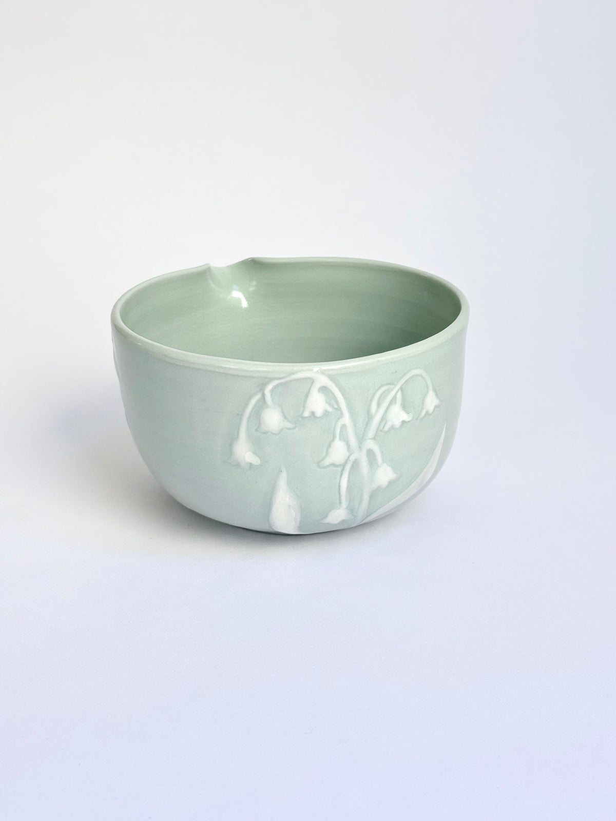 Lily of the Valley Hand Carved Matcha Bowl - available on 10/4