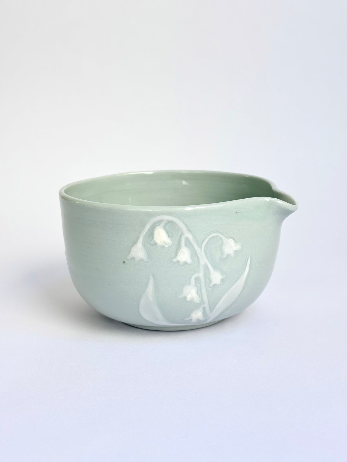 Lily of the Valley Hand Carved Matcha Bowl - available on 10/4
