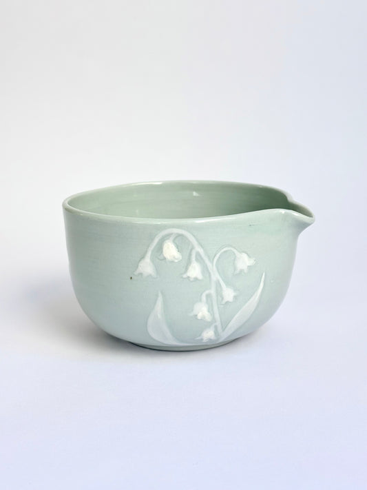 Lily of the Valley Hand Carved Matcha Bowl - available on 10/4