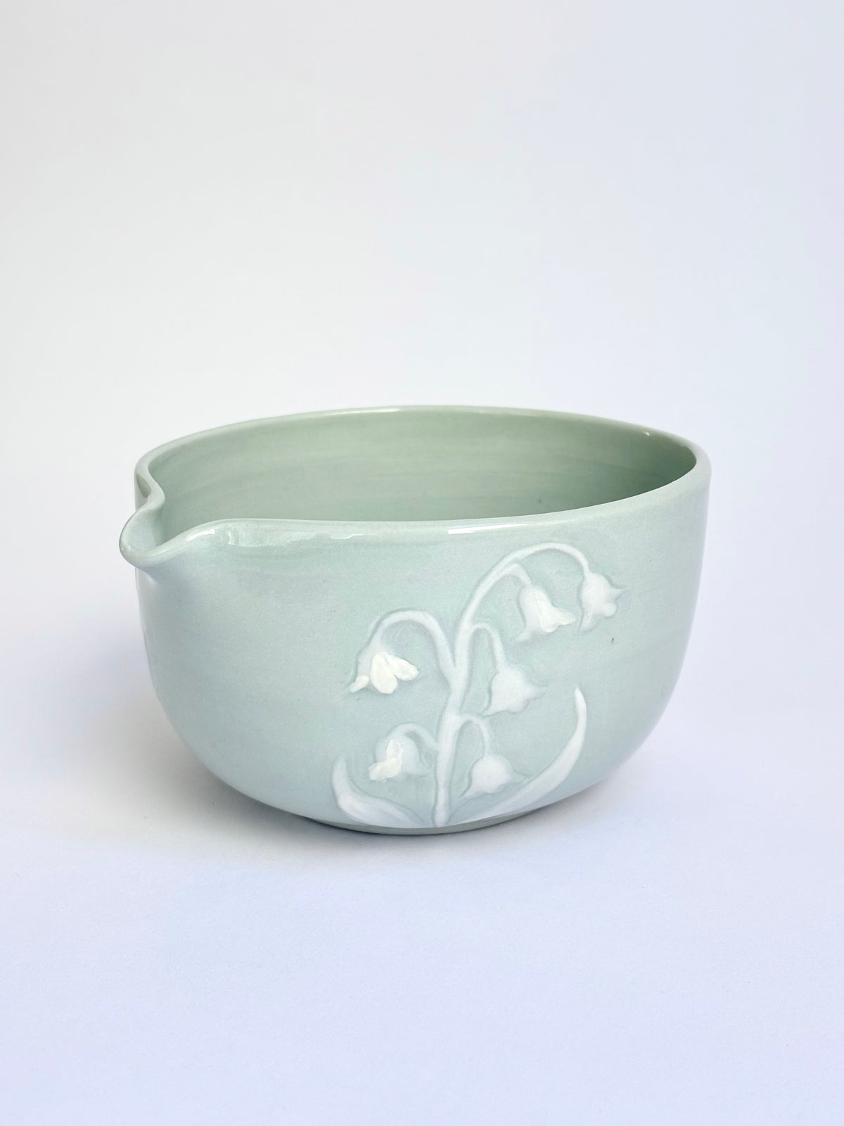 Lily of the Valley Hand Carved Matcha Bowl - available on 10/4