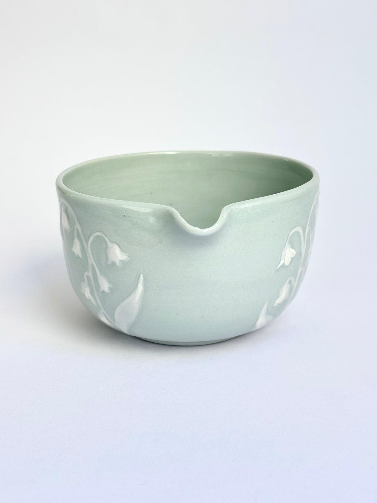 Lily of the Valley Hand Carved Matcha Bowl - available on 10/4